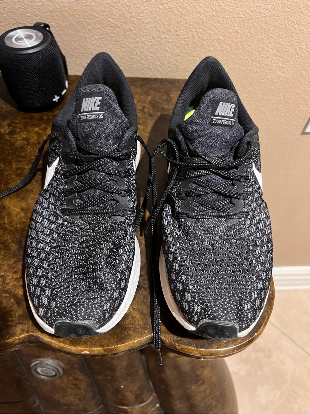 Nike Black and White Zoom Pegasus 35 Running Shoes